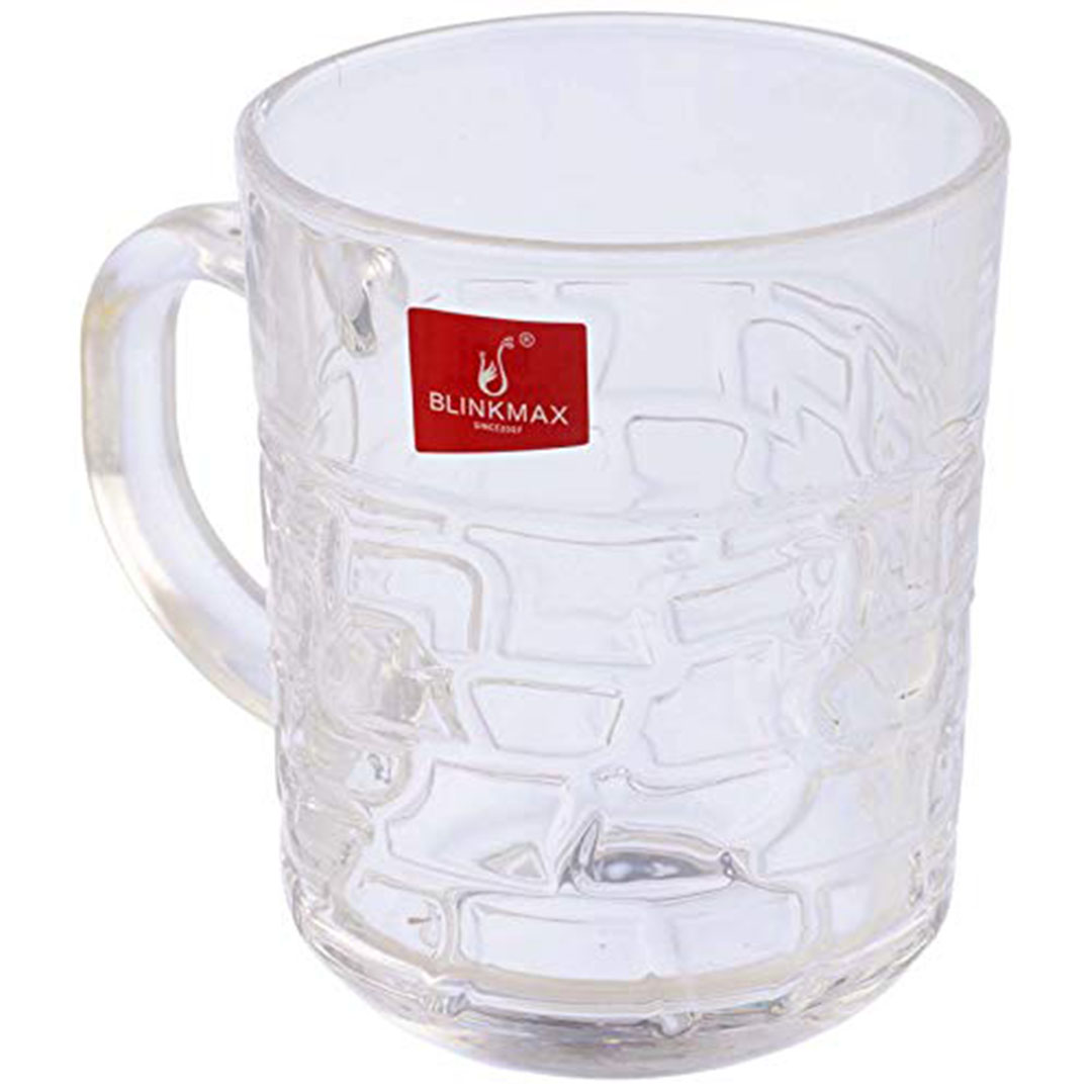 طقم مجات شاي زجاج مموج من بلينك ماكس - 3 قطع