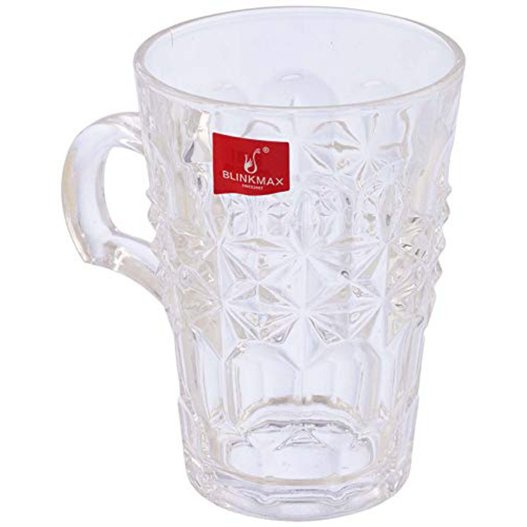 طقم مجات شاي زجاج مزخرفة من بلينك ماكس - 3 قطع