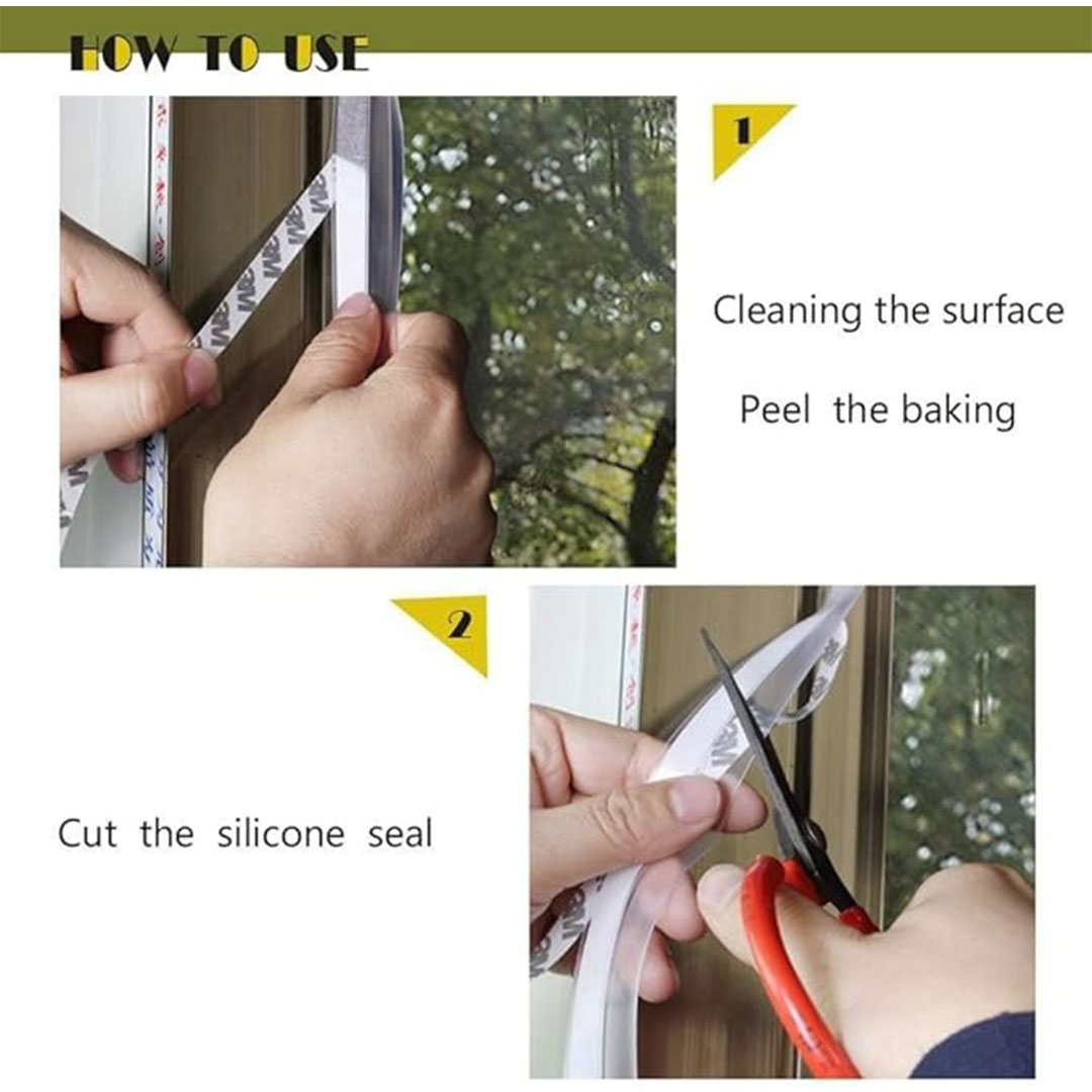 شريط ذاتي اللصق أسفل الباب - 5 متر