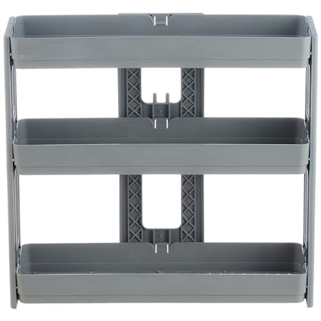 منظم متعدد الأغراض بلاستك 3 ادوار - رمادي