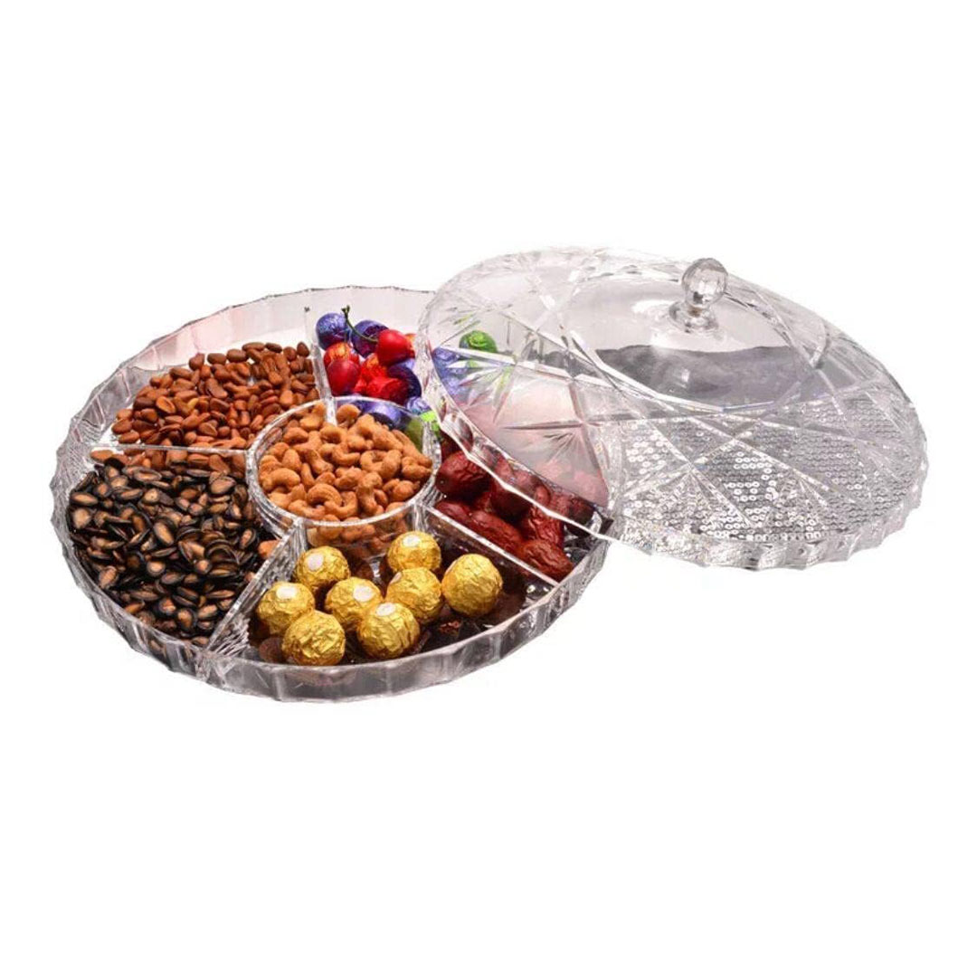 طبق توزيع تسالي ومكسرات