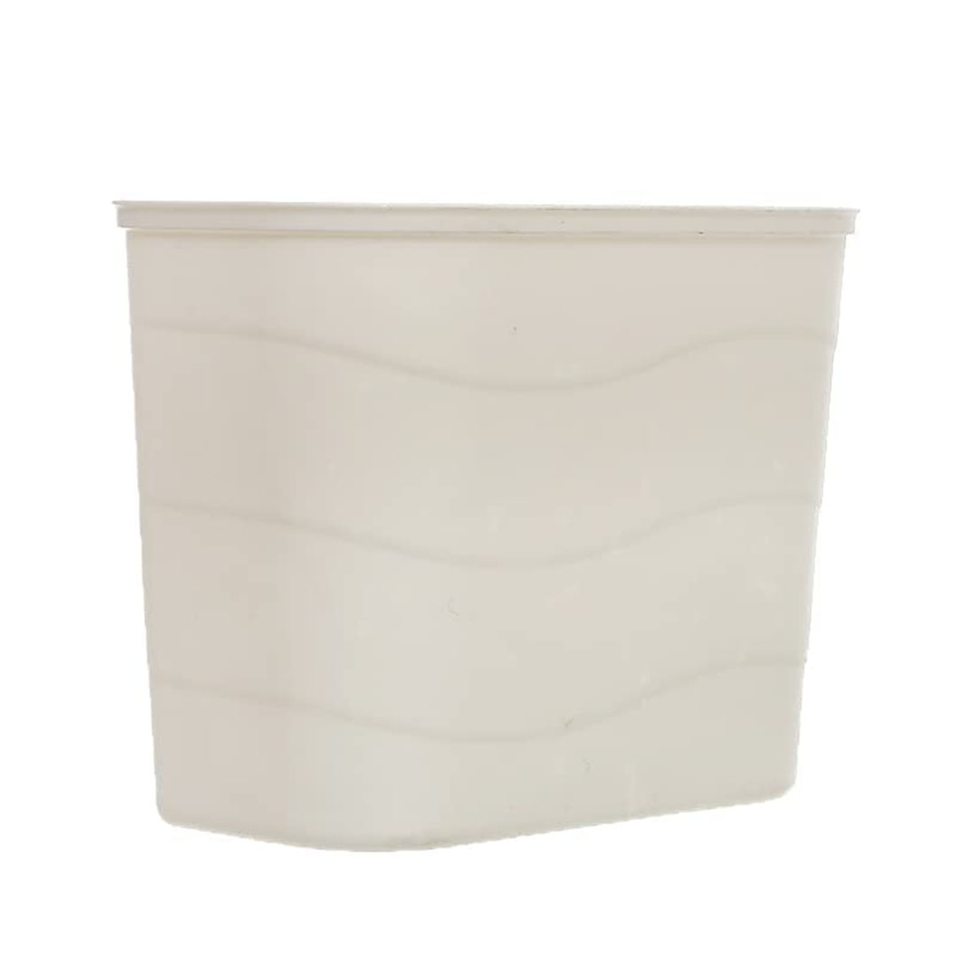 سلة بلاستيك متعددة الوظائف بغطاء قابلة للتعليق - ابيض