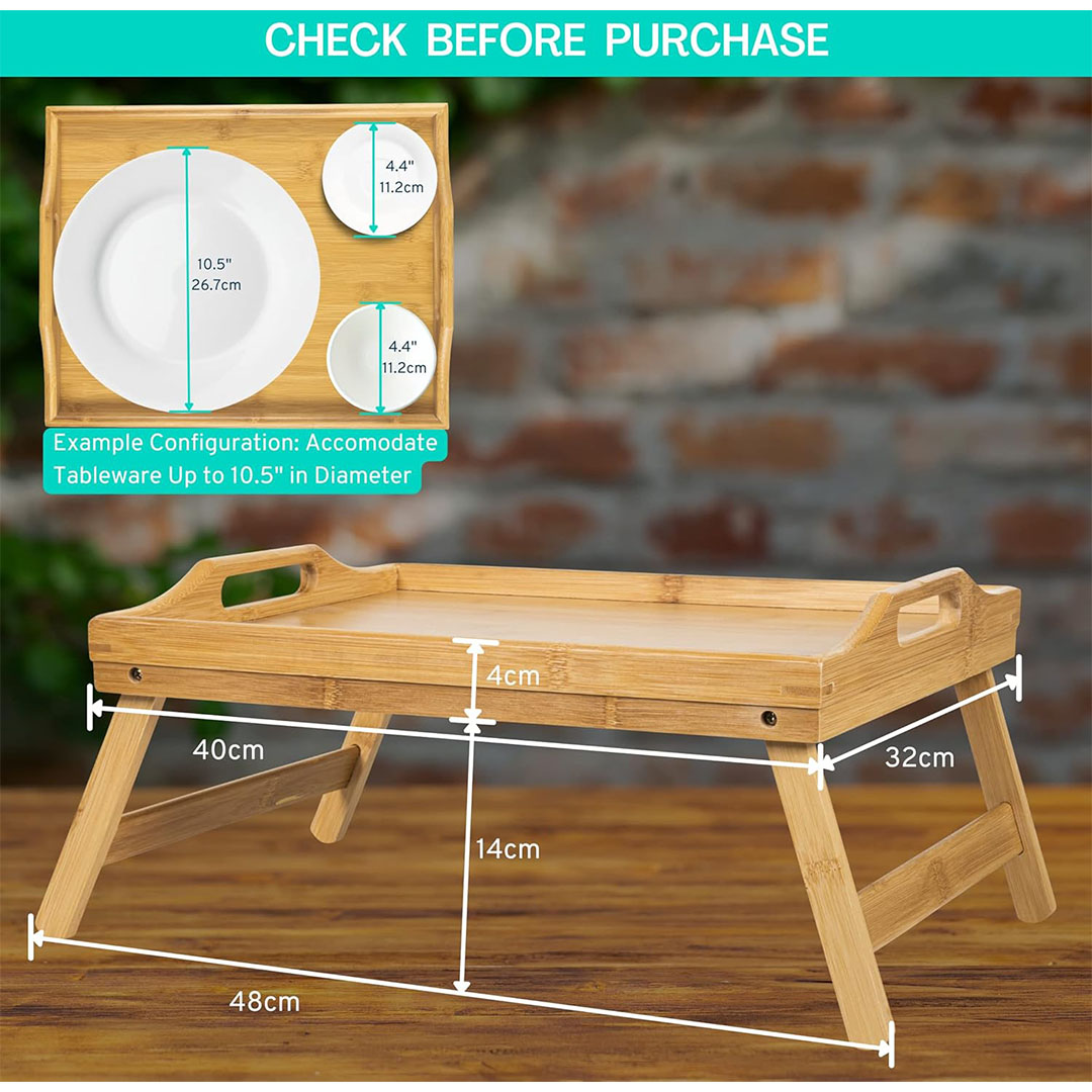 ترابيزة سرير من الخيزران قابلة للطي