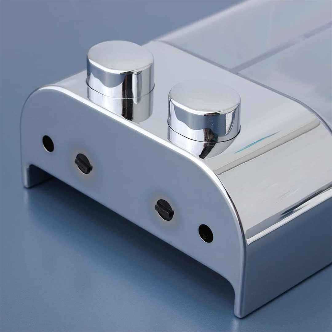 موزع صابون مزدوجة - أبيض