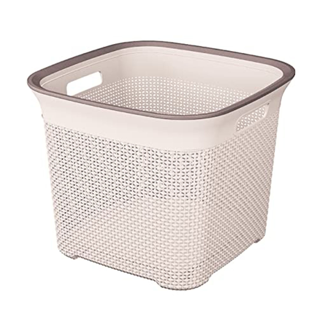 سبت غسيل فيلو من البلاستيك من الوطنية - لون بيج