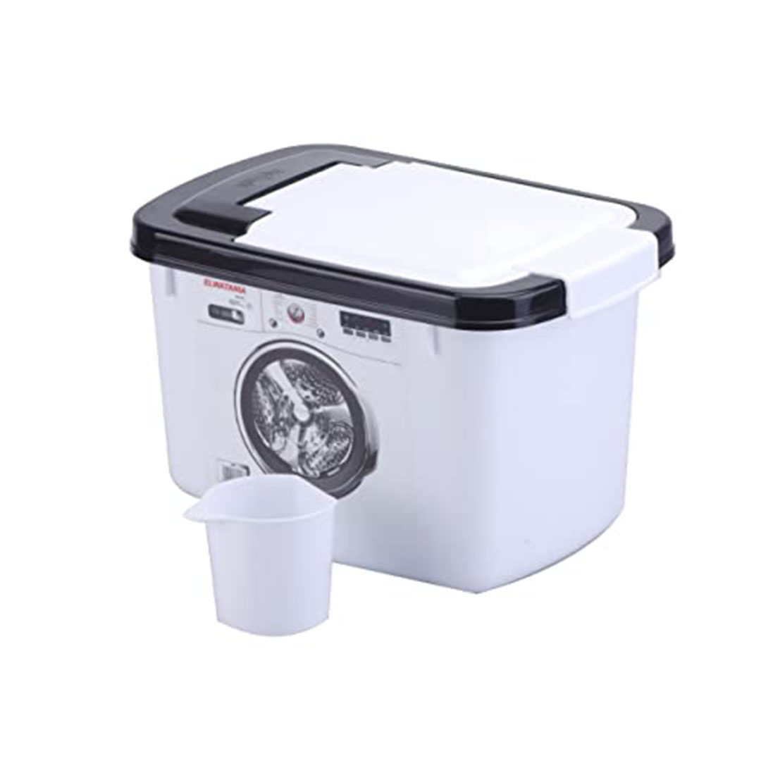 الوطنية علبة مسحوق كبير بلاستيك - ابيض