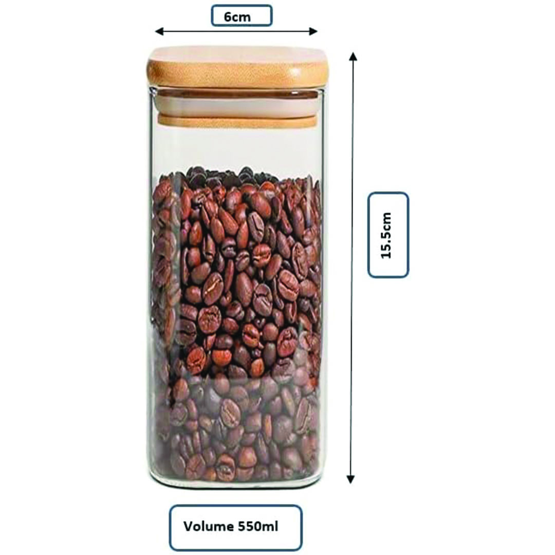 برطمان تخزين طعام دائري - 550 مللي - شفاف