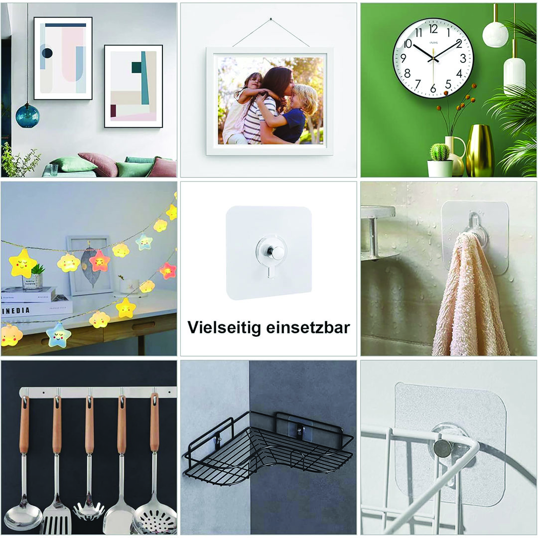 خطاف حائط لاصق - 30 قطعة - شفاف