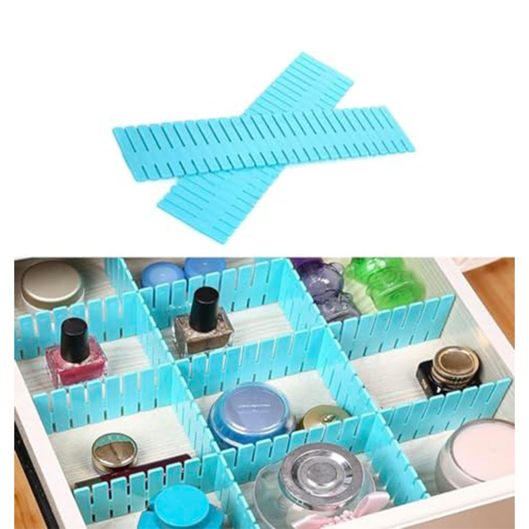 منظم الأدراج بلاستك - أزرق