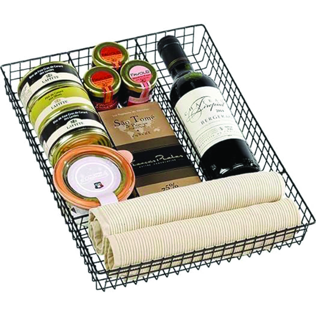 منظم تخزين الملاعق والشوك لدرج المطبخ - أسود