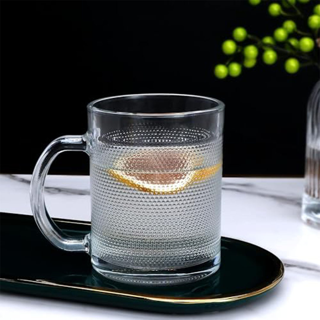 مج زجاجي منقط - 200 مل - 3 قطع