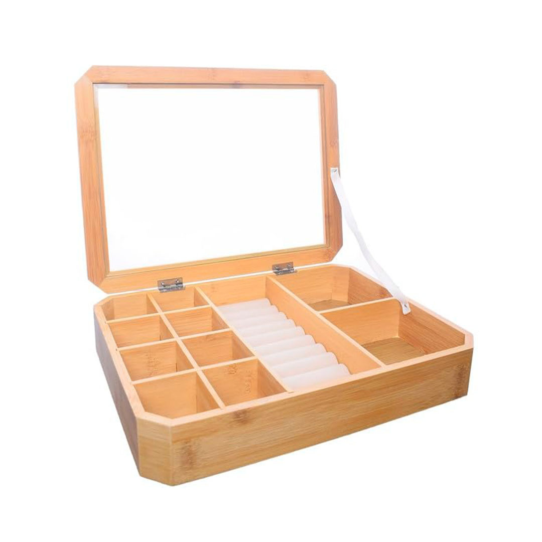 صندوق خشبي لتنظيم المجوهرات والإكسسوارات