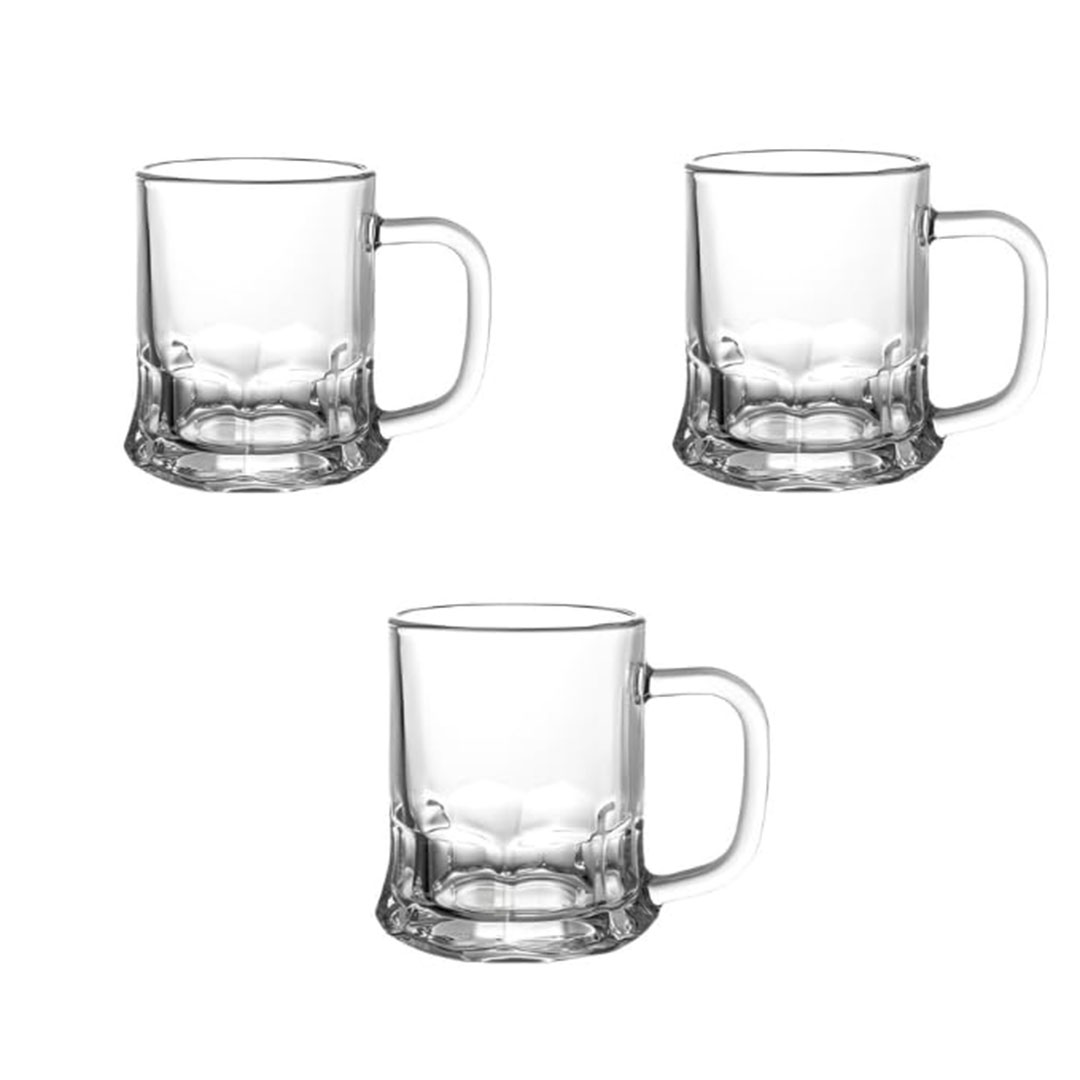 طقم اكواب زجاجي للشاي او القهوة - 3 قطع - 150 مل