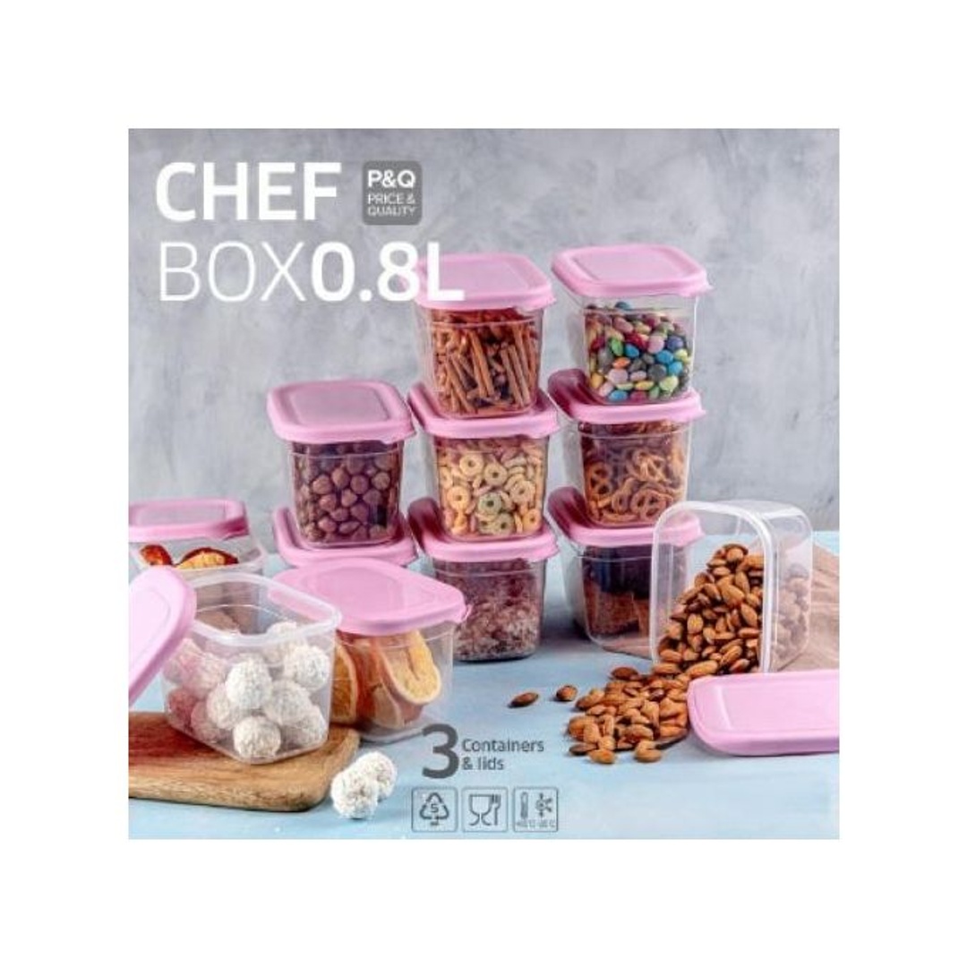 طقم 3 علب حفظ البقوليات من لمسة بلاست - 800 مل