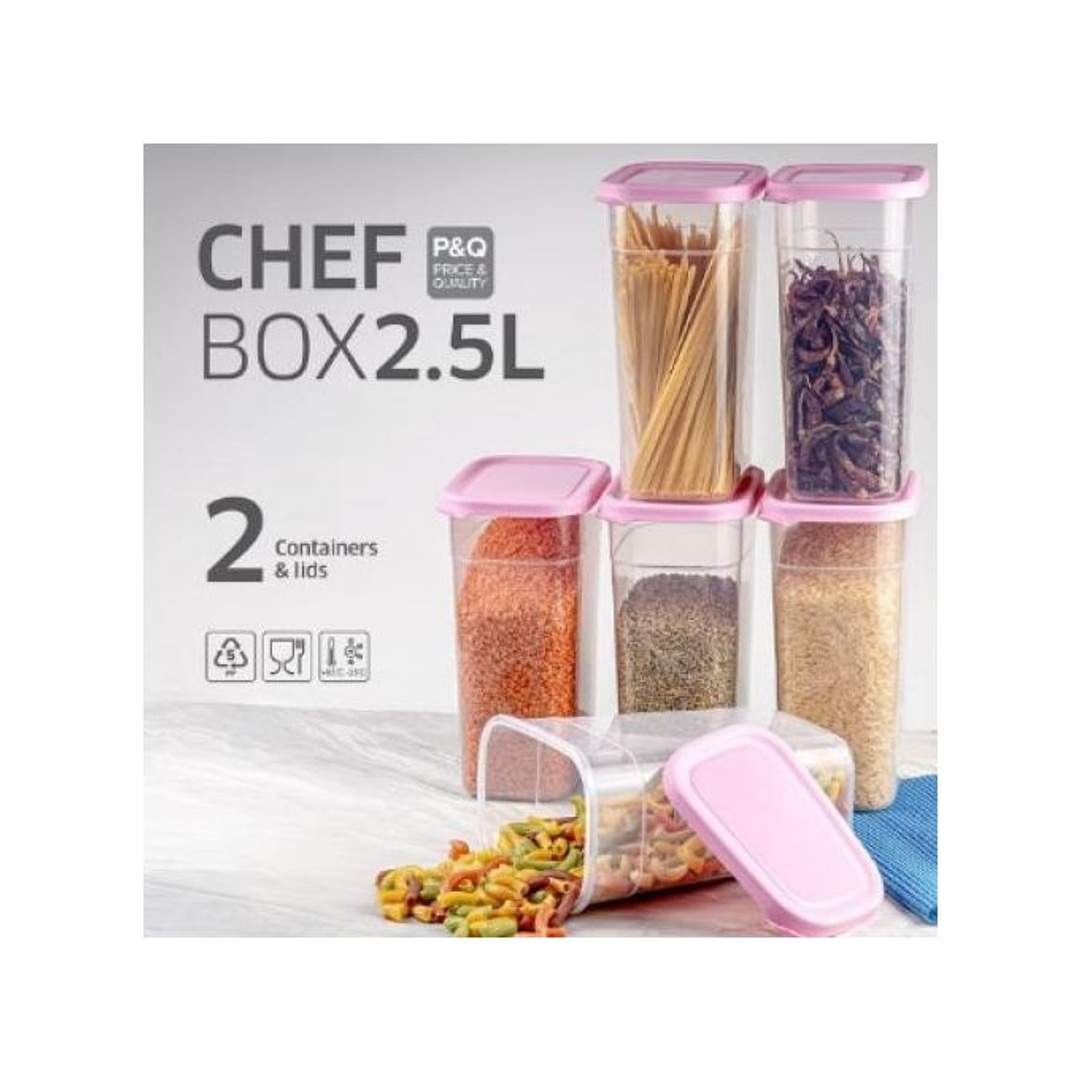 طقم 2 علبة حفظ البقوليات من لمسة بلاست - 2.5 لتر