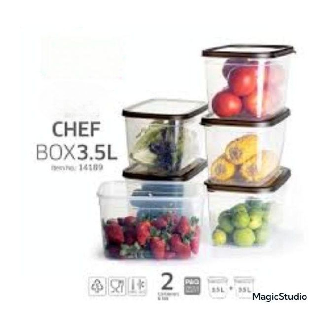 طقم 2 علبة حفظ البقوليات من لمسة بلاست - 3.5 لتر