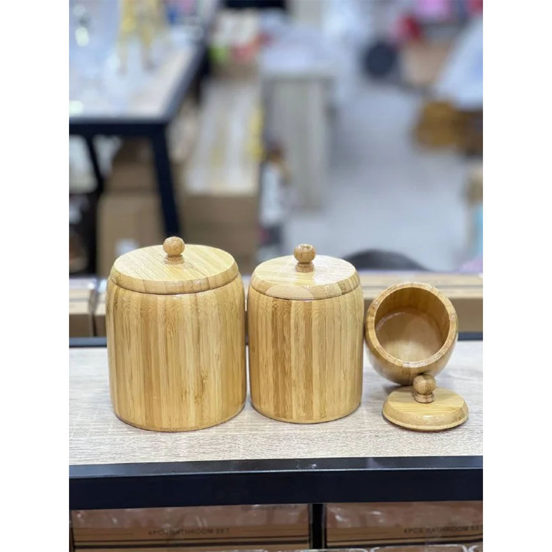طقم برطمانات للمطبخ خشبي - 3 قطع