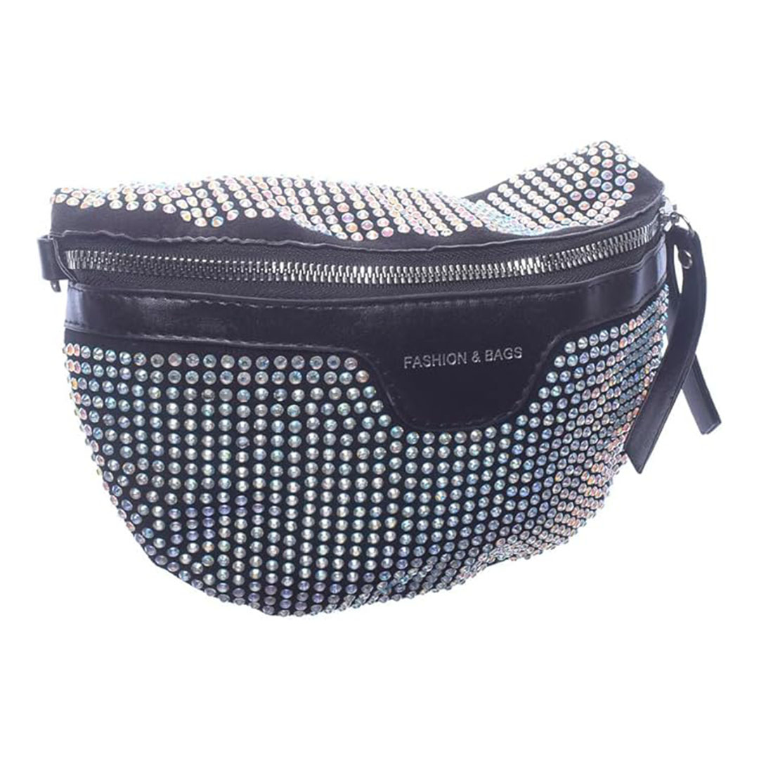 شنطة كروس شمواه للنساء ستراس - أسود - 6812-2