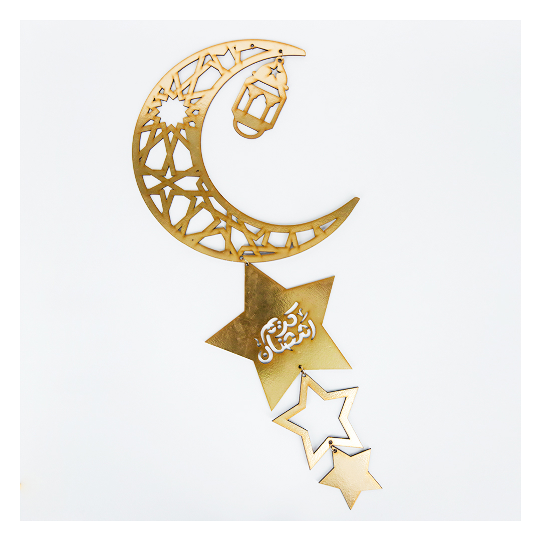 زينة خشب شكل هلال - 53*26 سم