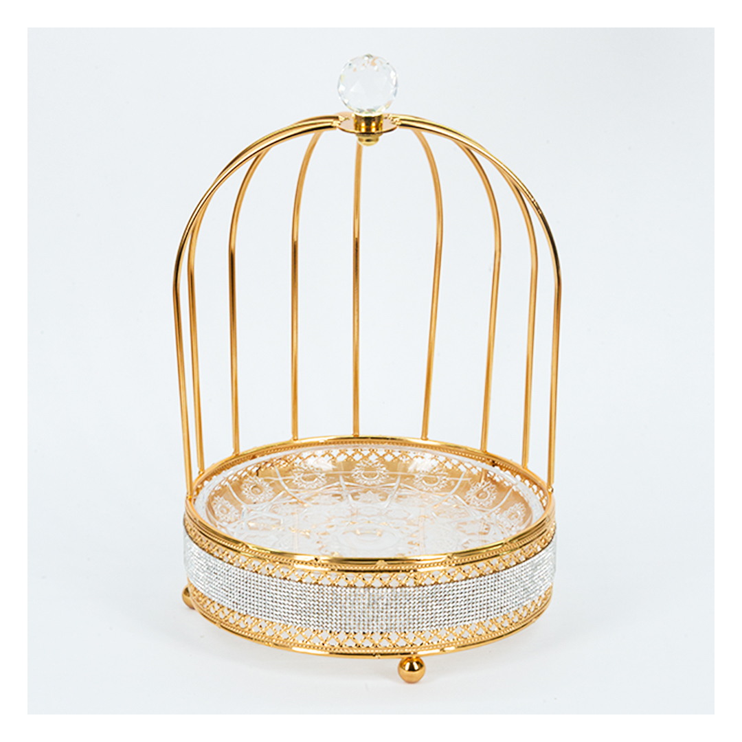 حامل كيك وفواكه رمضاني - ذهبي