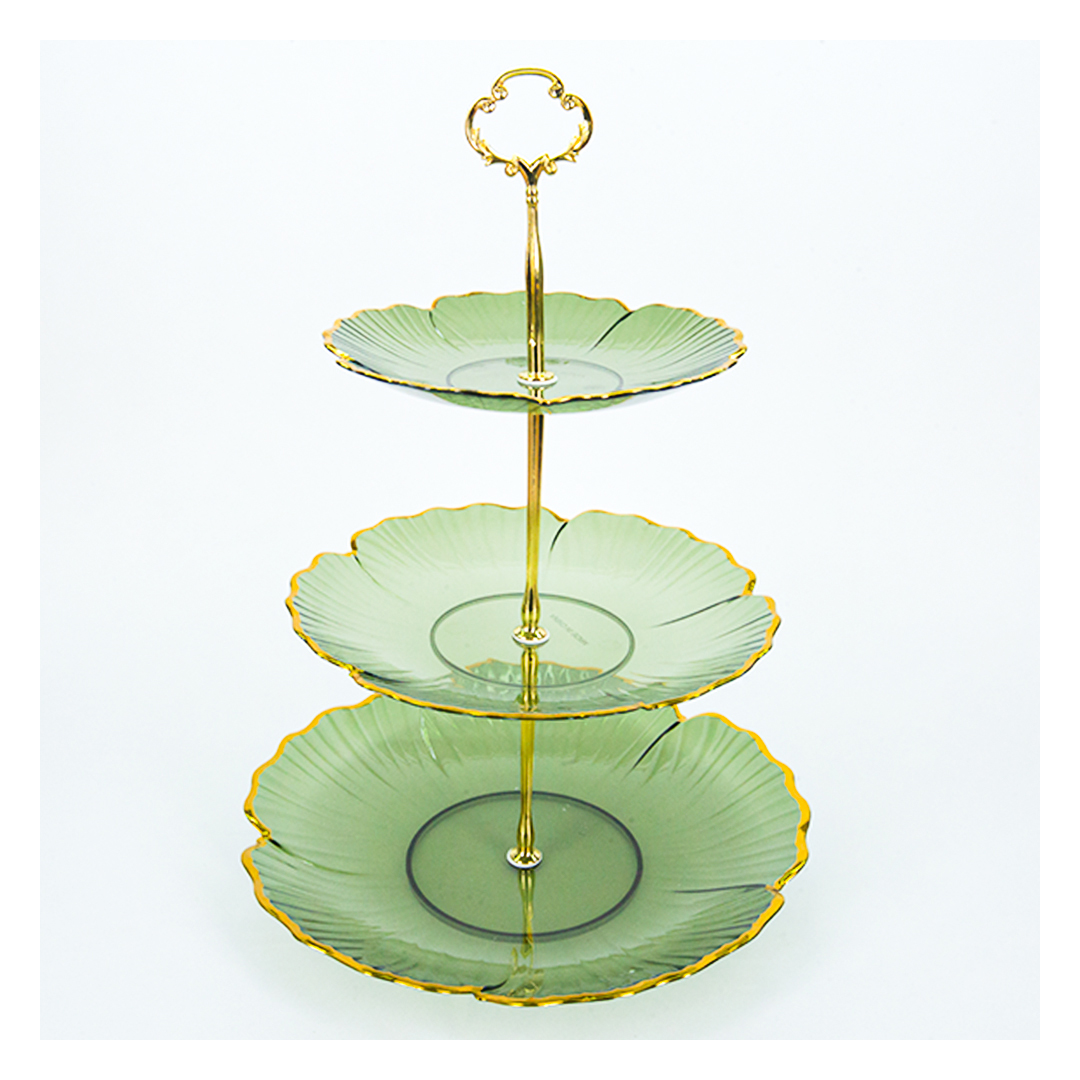 شيالة كحك وبسكوت اكريليك - 3 دور - أخضر