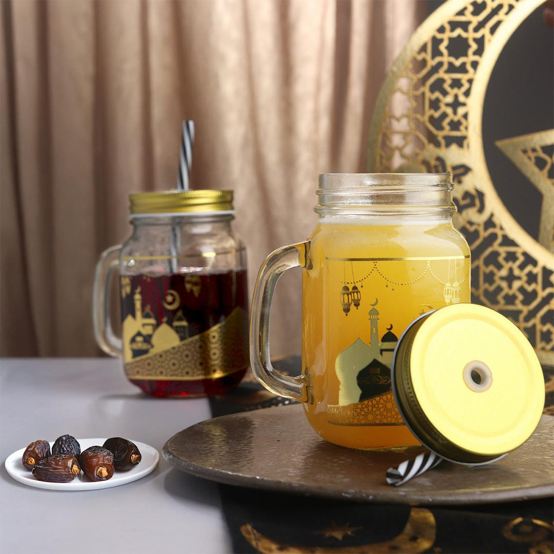 مج زجاجي بأشكال رمضانية - 350 مللي