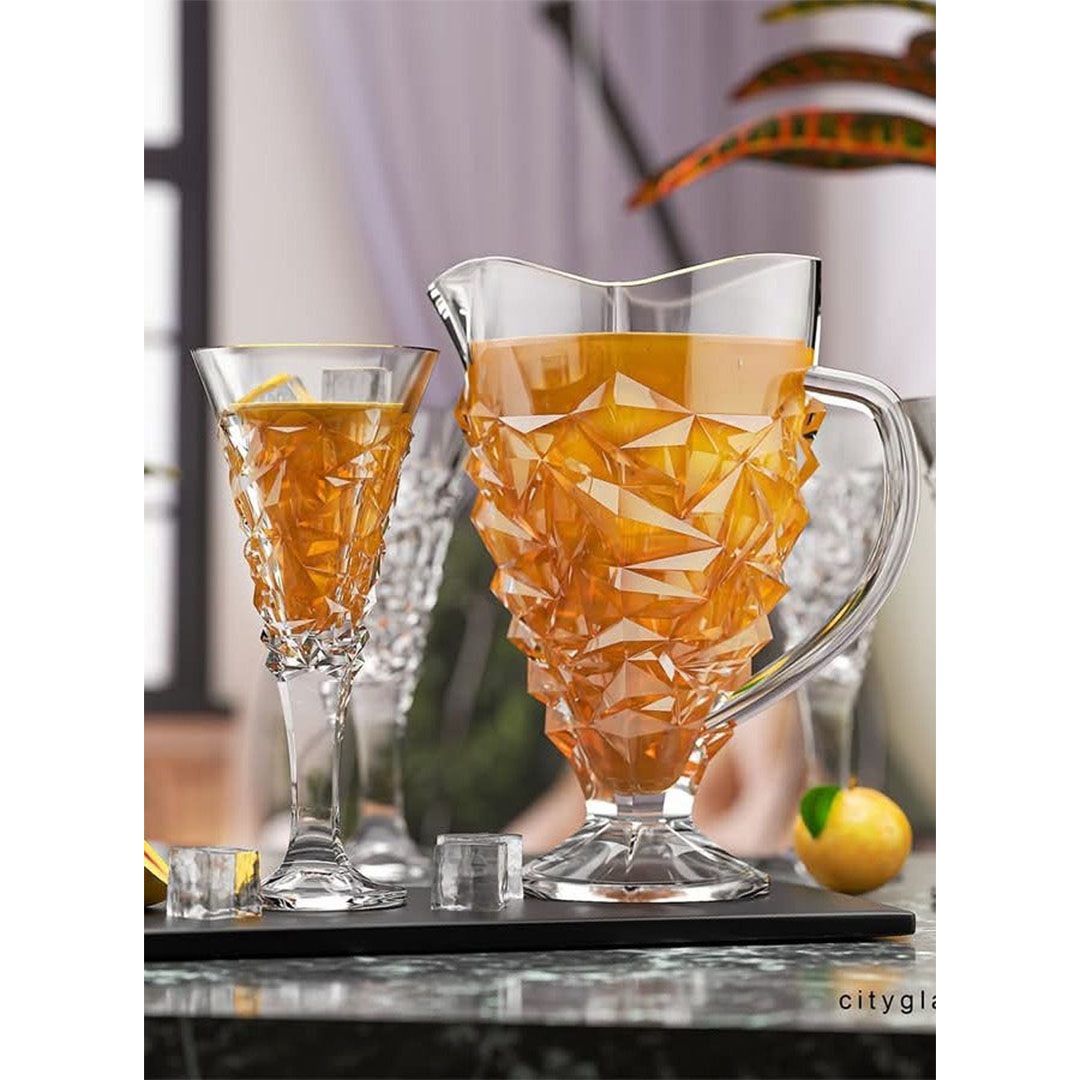 طقم ابريق و أكواب زجاجية لاروز - 7 قطع