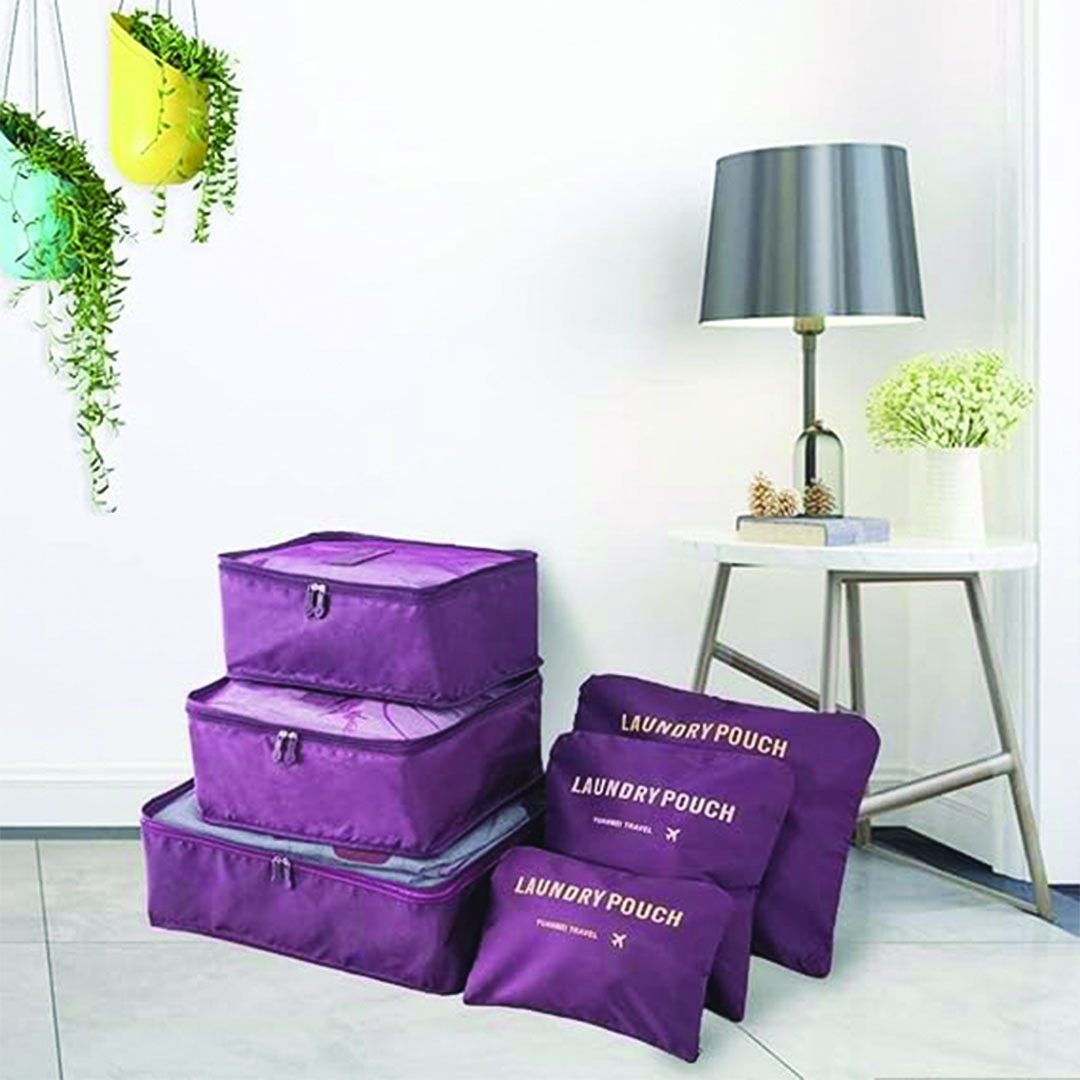 شنط منظمة للحقائب - 6 قطع - بنفسجي