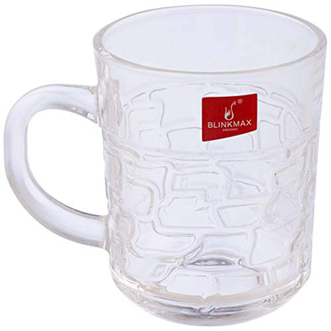 طقم مجات شاي زجاج مموج من بلينك ماكس - 3 قطع