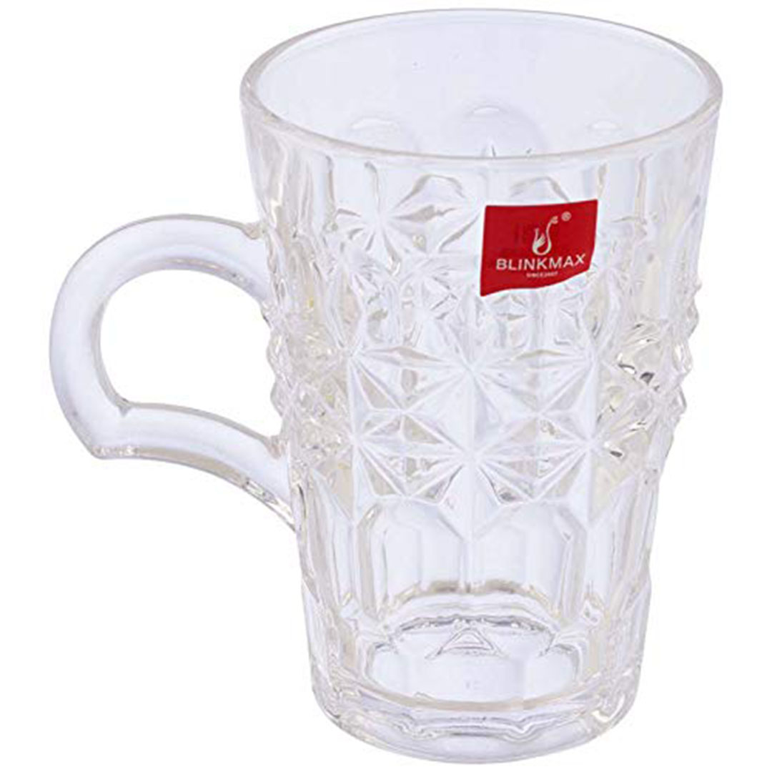 طقم مجات شاي زجاج مزخرفة من بلينك ماكس - 3 قطع