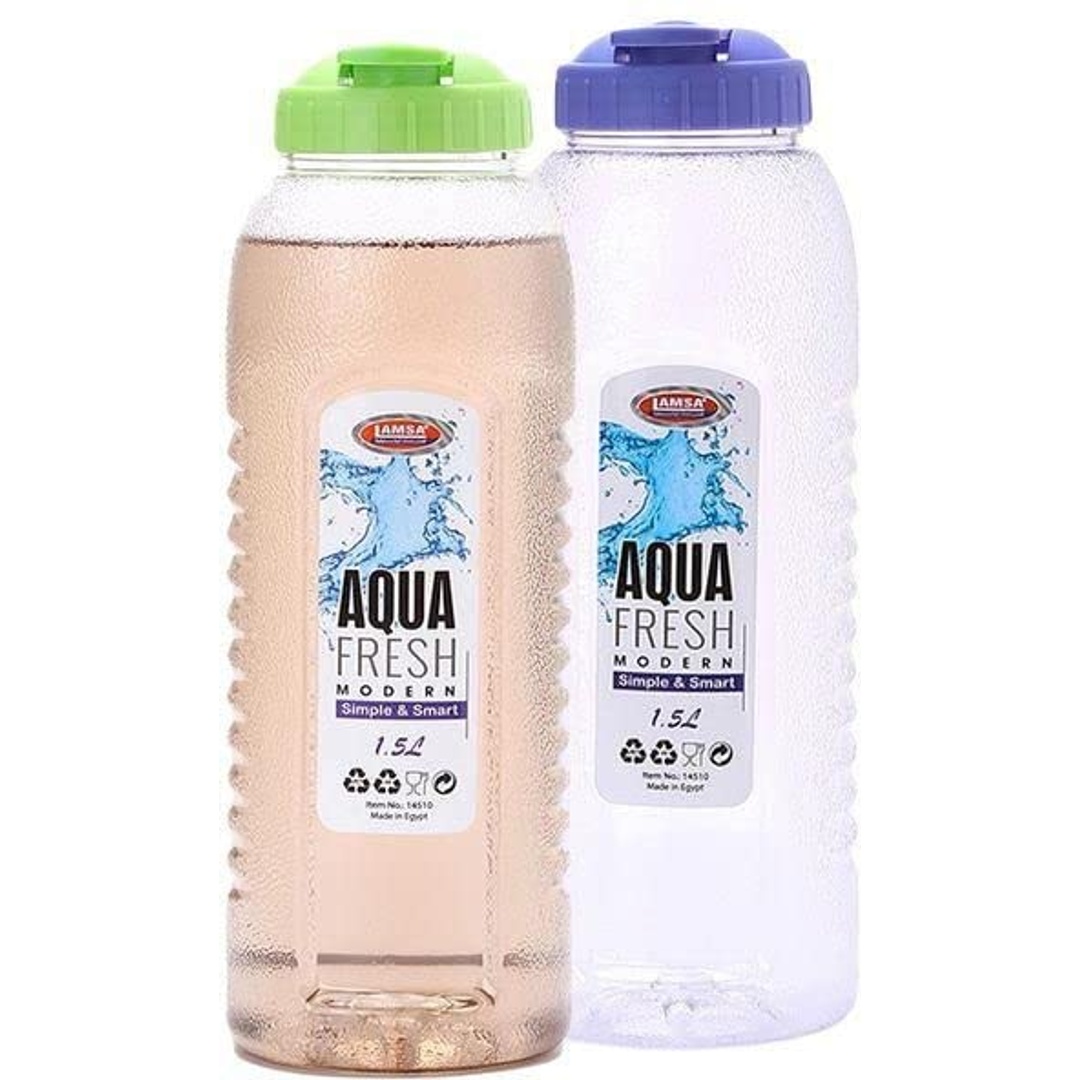 2 زجاجة مياه بلاستيك من لمسة بلاست - 1.5 لتر