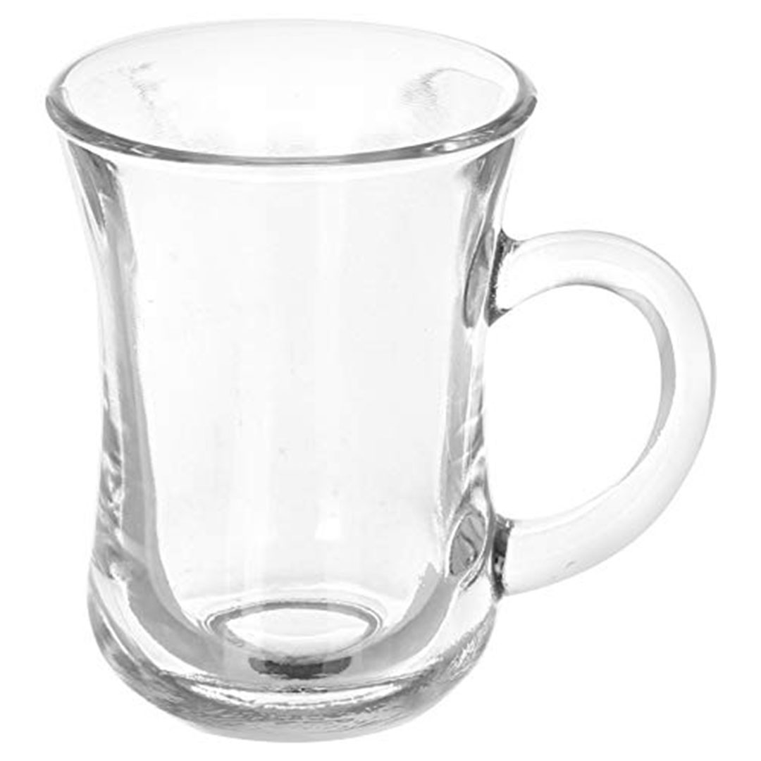 طقم مجات شاى زجاج سفير بيد - 6 قطع