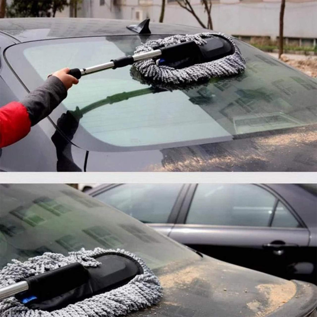 فرشاة تنظيف السيارة - رمادي