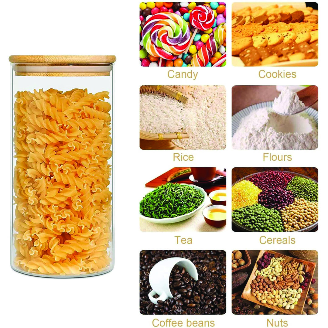 مجموعة برطمانات زجاج - 3 قطع - 1400 مللي - شفاف