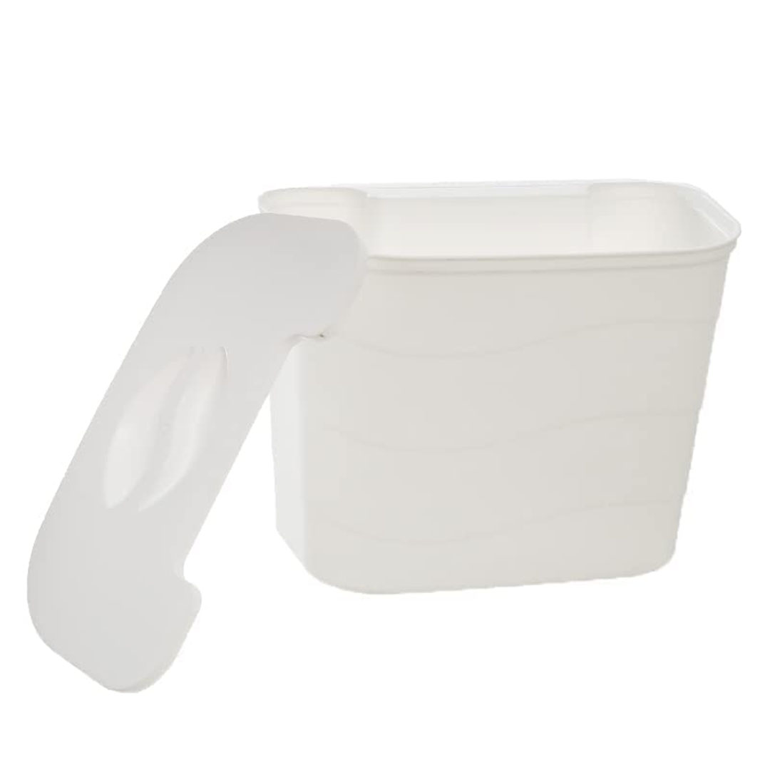 سلة بلاستيك متعددة الوظائف بغطاء قابلة للتعليق - ابيض