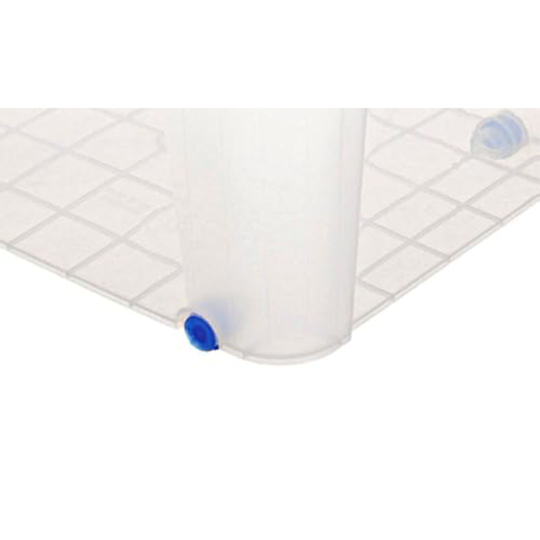 علبة تخزين بلاستيك خفيفة الوزن من الوطنية - 47 لتر - شفافة/أزرق