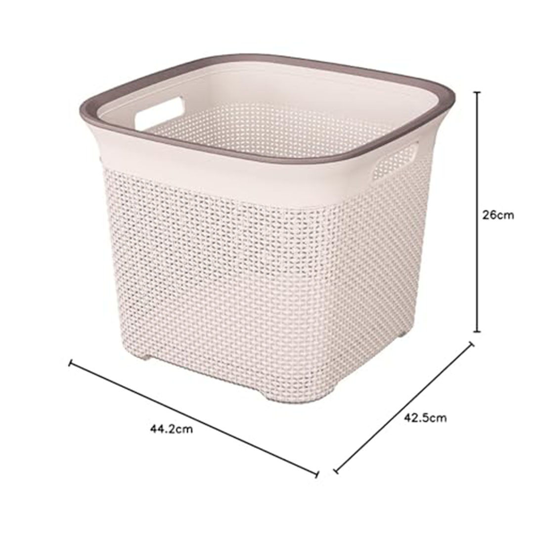 سبت غسيل فيلو من البلاستيك من الوطنية - لون بيج