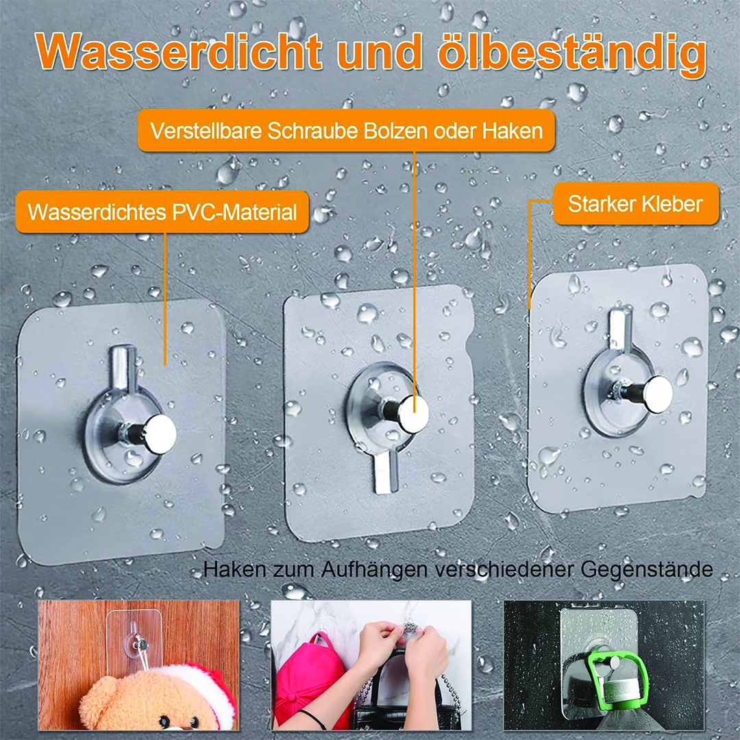 خطاف حائط لاصق - 30 قطعة - شفاف