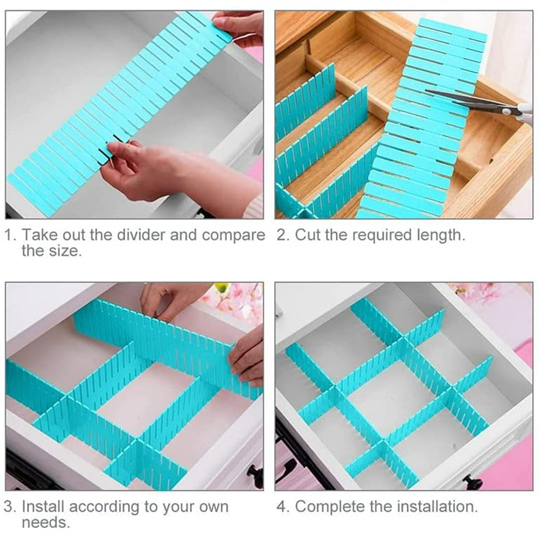 منظم الأدراج بلاستك - أزرق