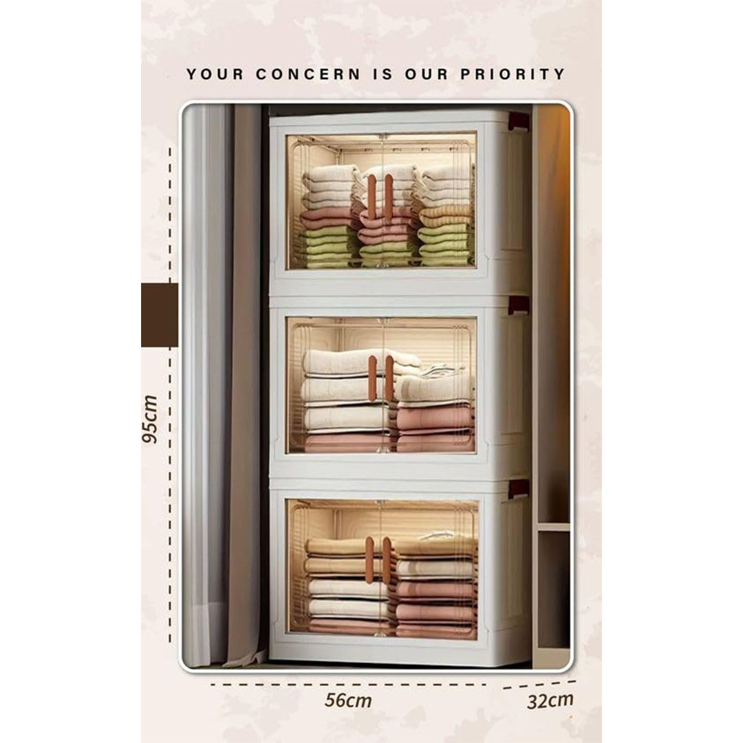 خزانة برايم ميني اليت بلاستيك 3 دور من الوطنية - ابيض*رمادي