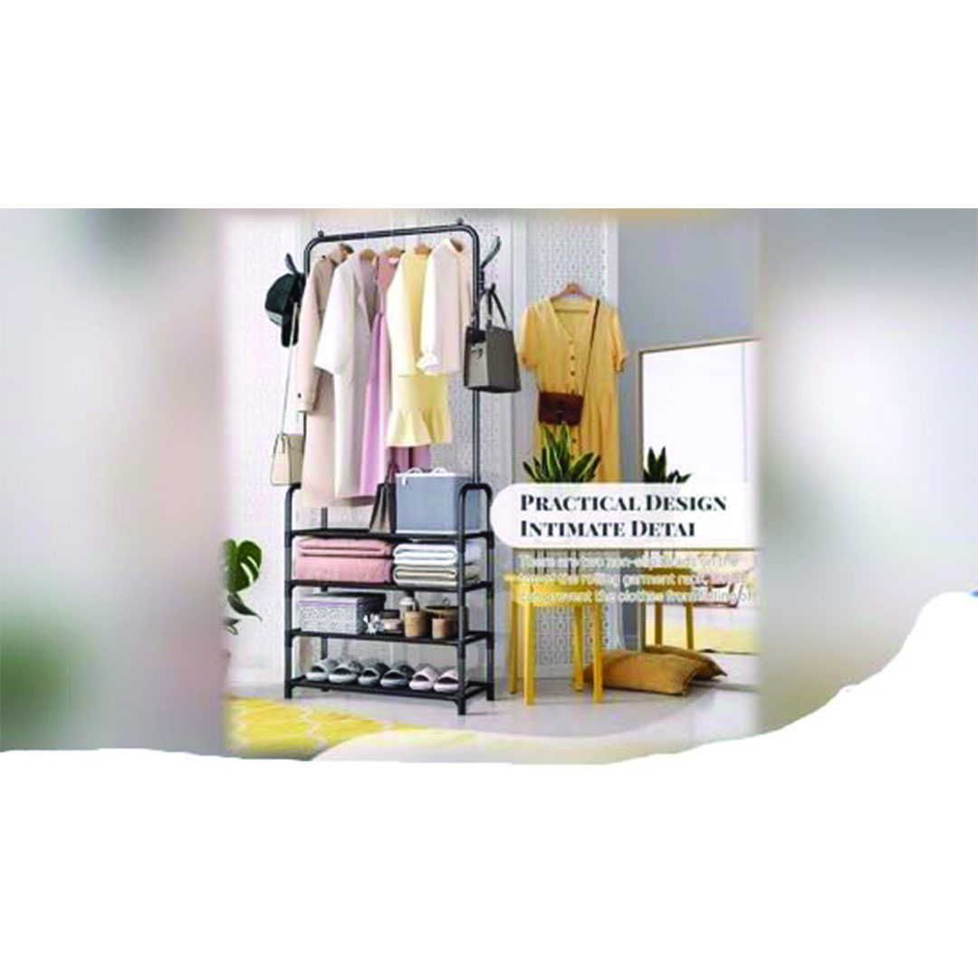 منظم ملابس و أحذية - 5 طبقات - أسود