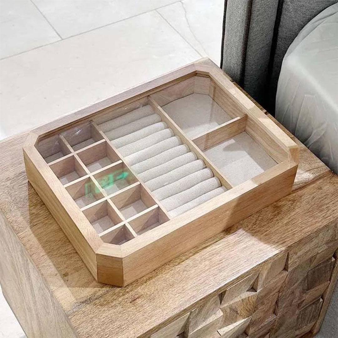 صندوق مجوهرات واكسسوارات - خشب