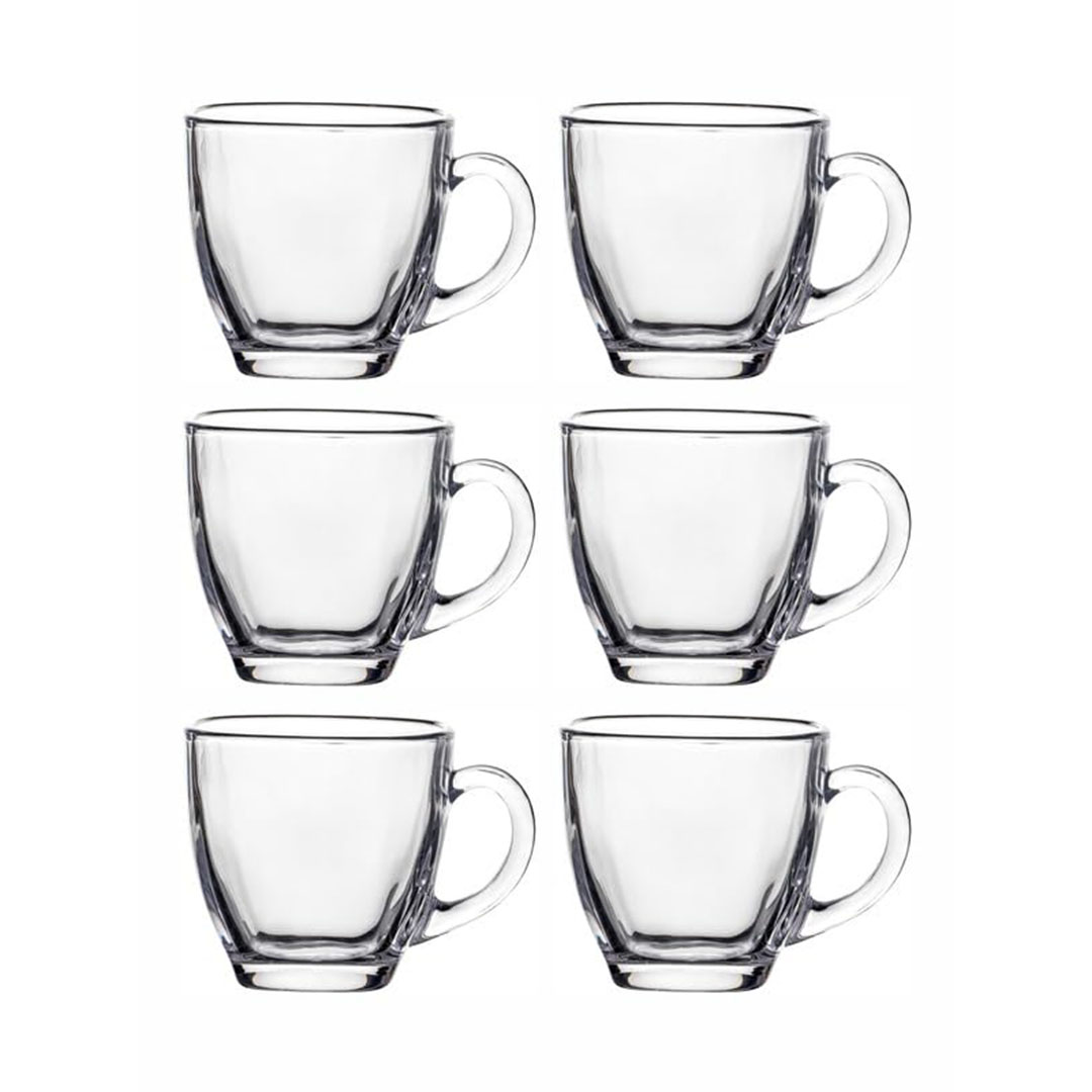 طقم فناجين زجاجي صغير - 6 قطع - 150 مل