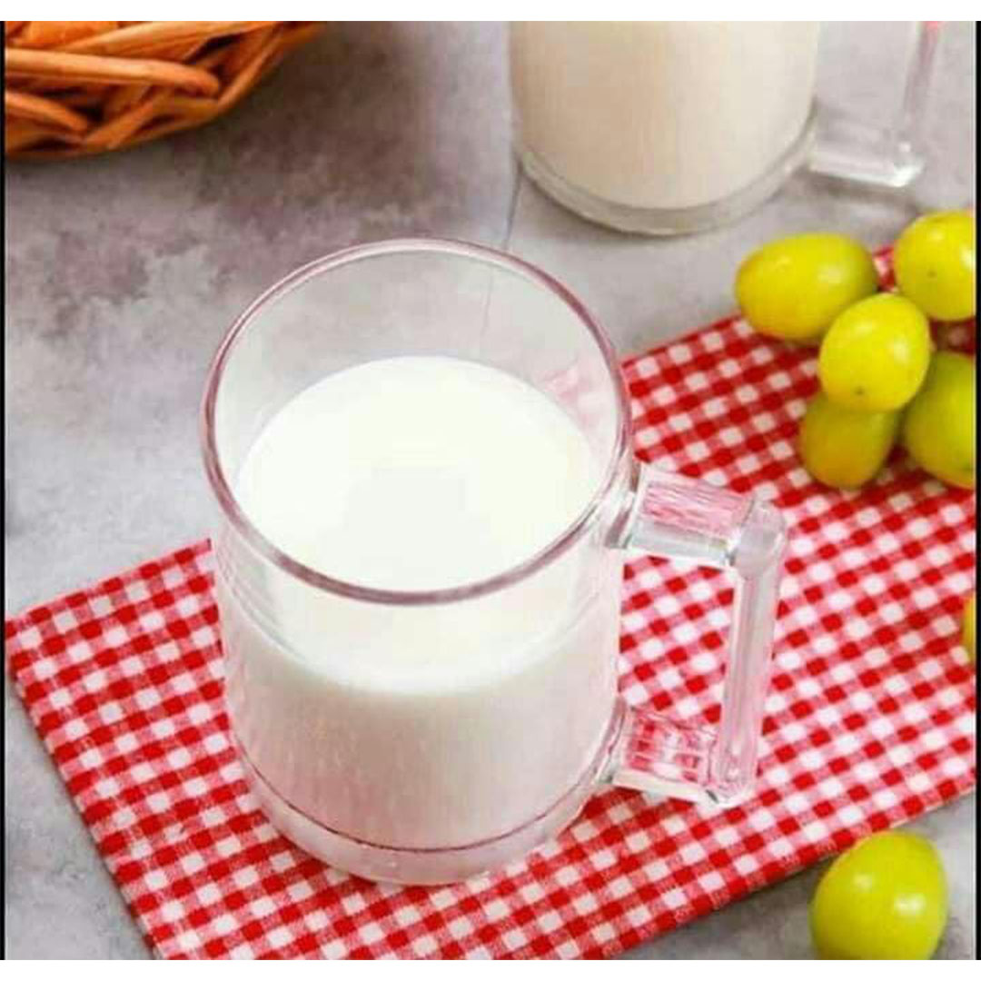 طقم أكواب شاي من الزجاج بيد مضلعة - 3 قطع