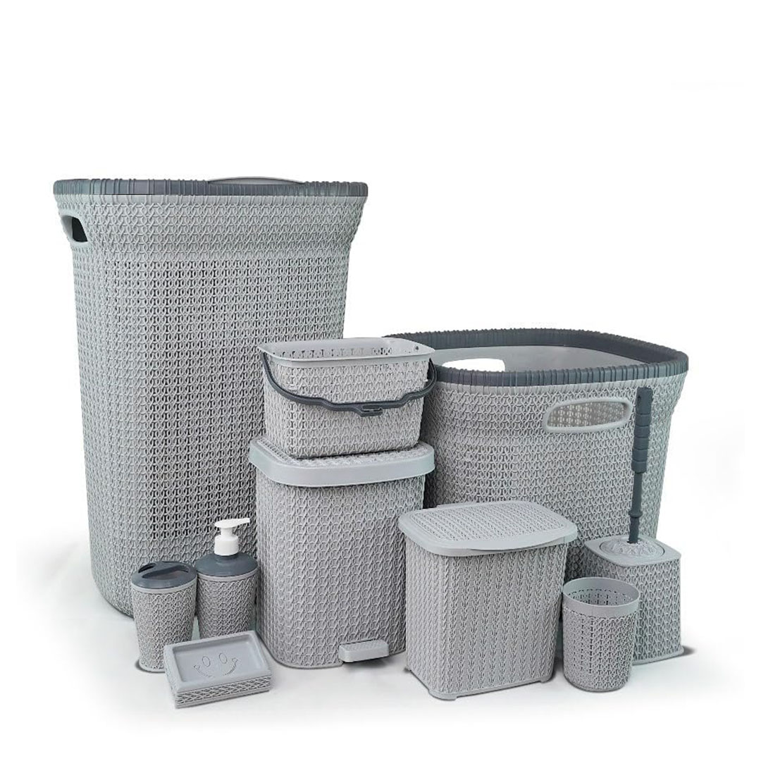 طقم سلال من الوطنية - رمادي - 10 قطع