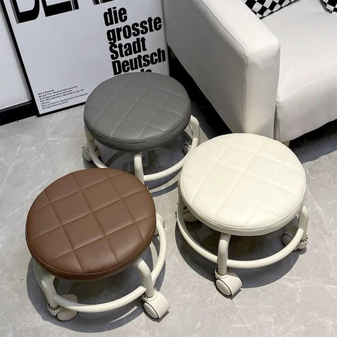 كرسي مبطن إسفنج دوار 360 درجة - أسود