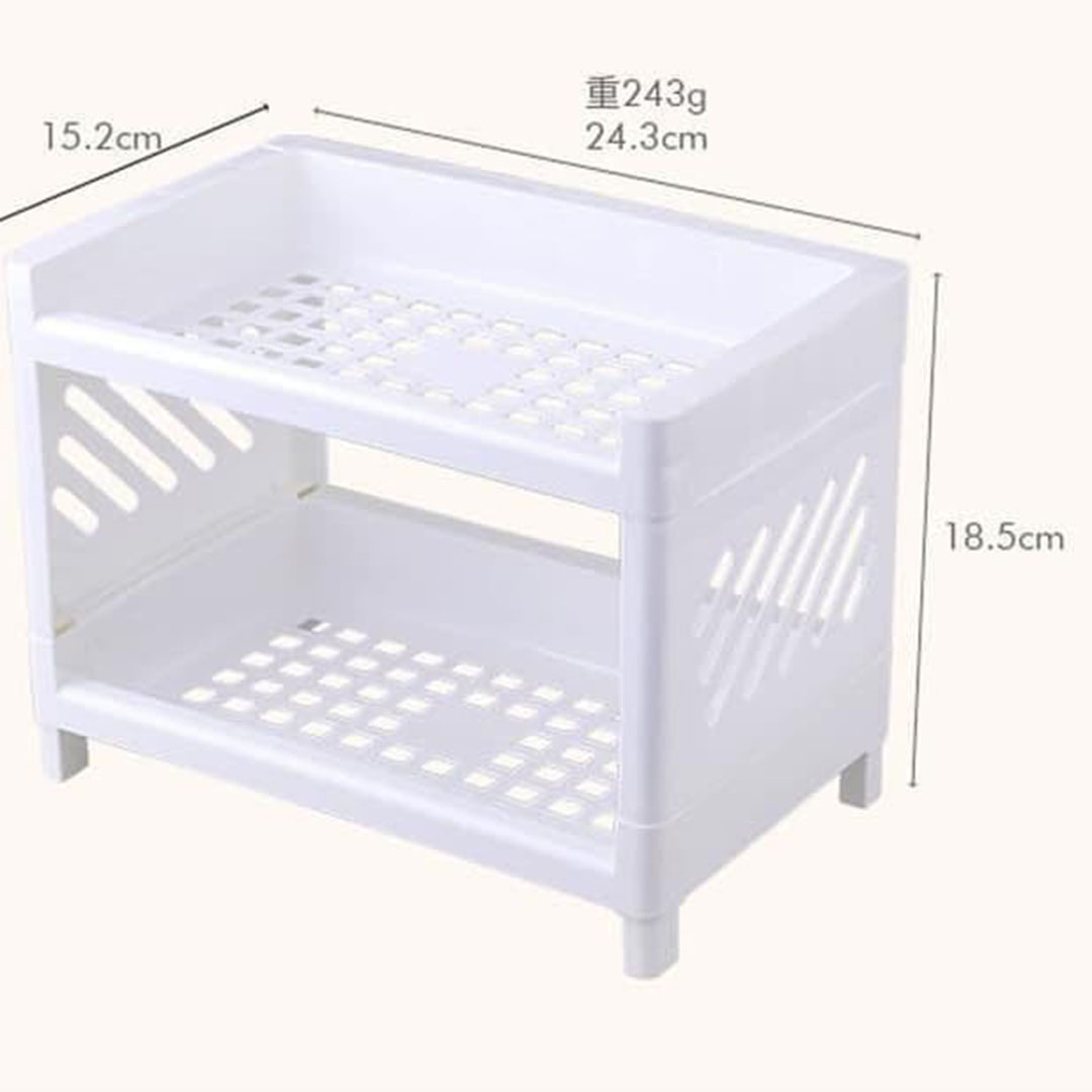 رف تنظيم بلاستك متعدد الاستخدامات - رمادي