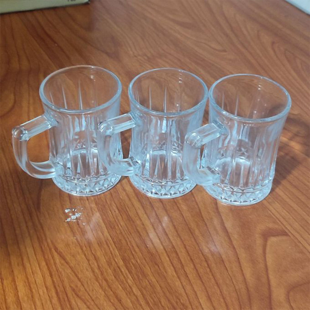 طقم أكواب شاي زجاجية فقاعية - 3 قطع