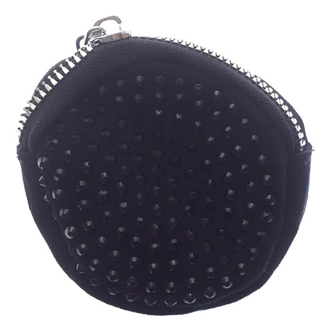 شنطة ظهر جلد شمواه للنساء ستراس - أسود - v-1214-1