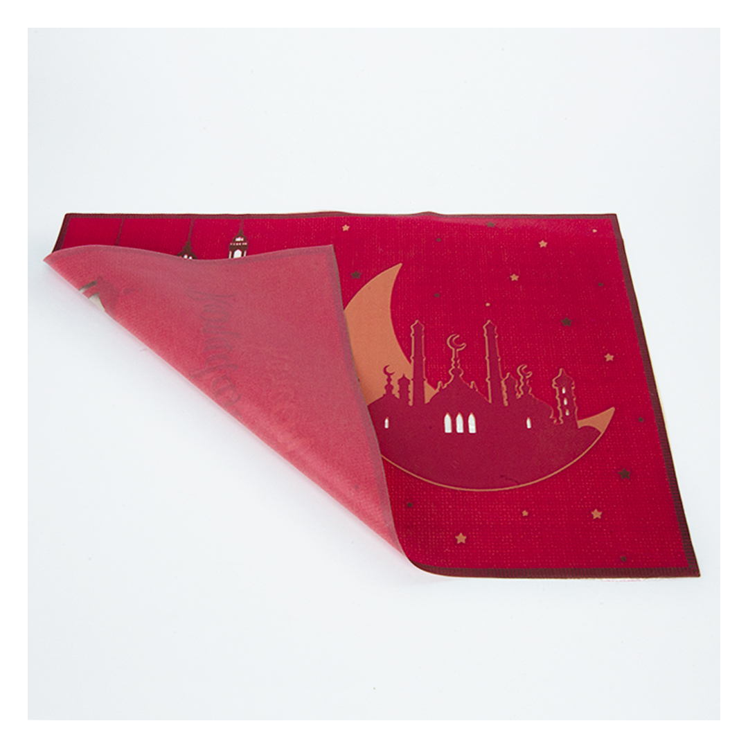 كوستر سيليكون للسفرة - 6 قطع - أحمر